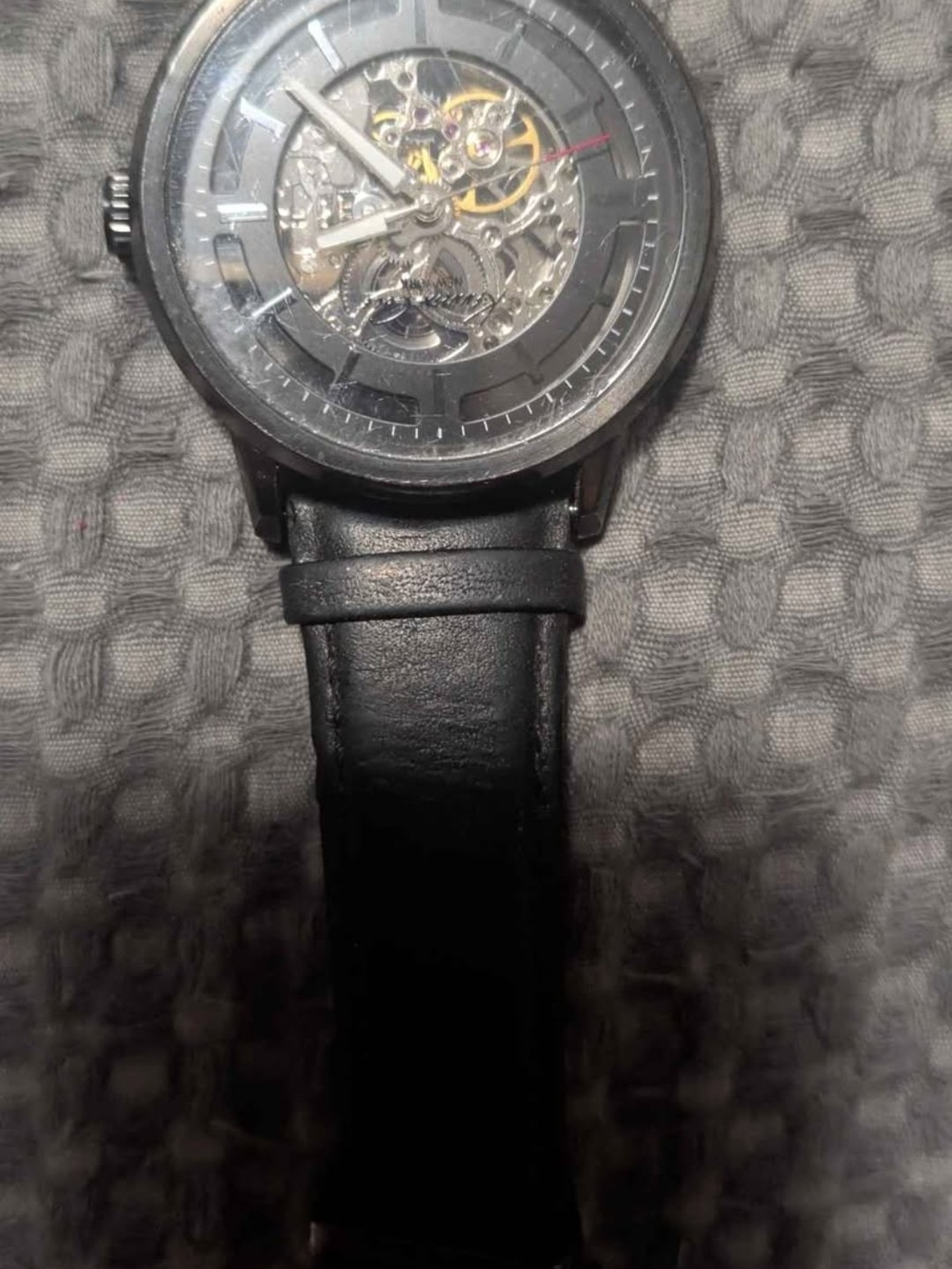 Kenneth Cole New York Black and Silver Skeleton Dial Automatic Men's Watch